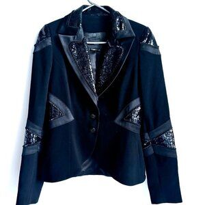 Vintage Identify Structured Sequin Detail Black Evening wear Blazer 4